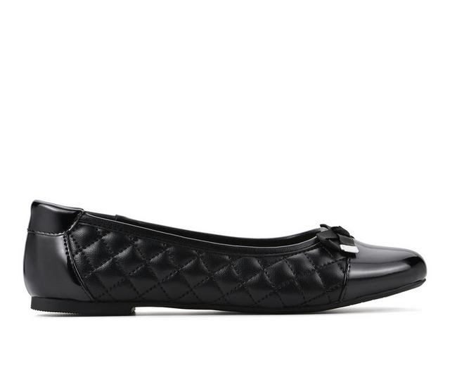 Women's White Mountain Seaglass Flats in Black Smooth color