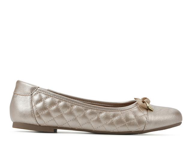Women's White Mountain Seaglass Flats in Antique Gold color