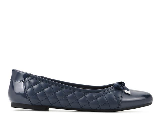 Women's White Mountain Seaglass Flats in Navy color