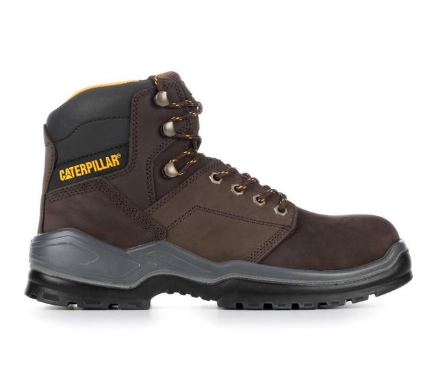 Men's Caterpillar Striver Steel Toe Work Boots in Brown color