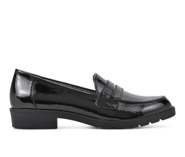 Women's Cliffs by White Mountain Galah Loafers in Black Patent color