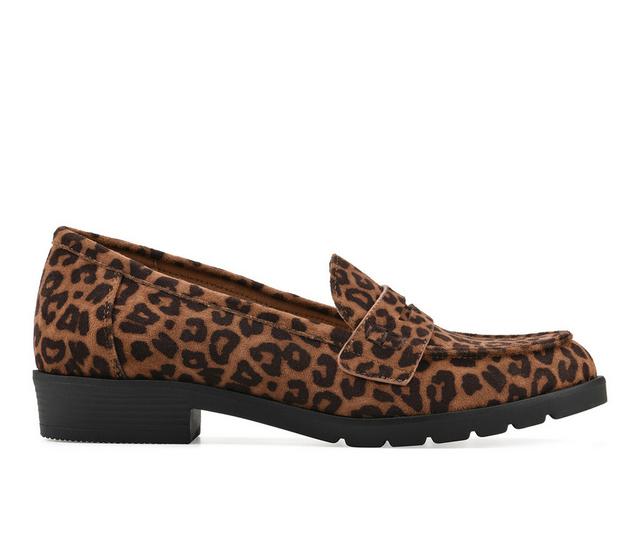Women's Cliffs by White Mountain Galah Loafers in Tan Leopard color