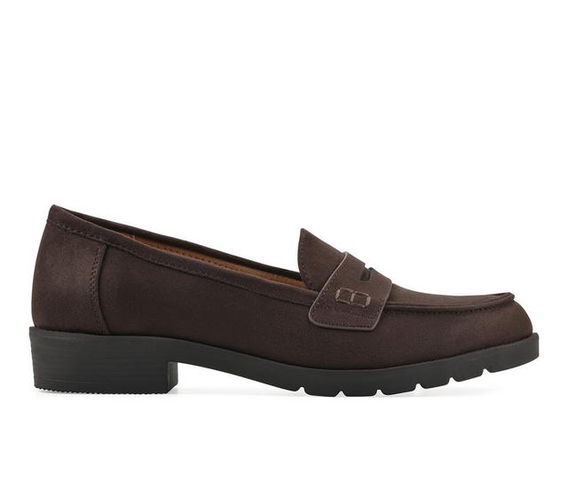 Women's Cliffs by White Mountain Galah Loafers in Chocolate Wide color