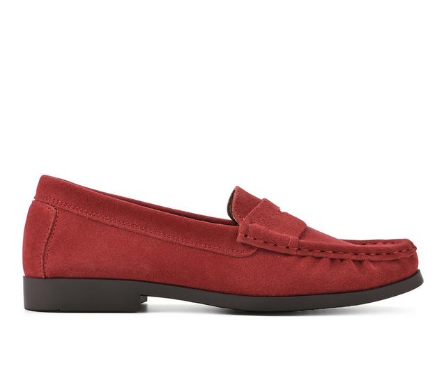 Women's White Mountain Cashews Loafers in Crimson/Suede color