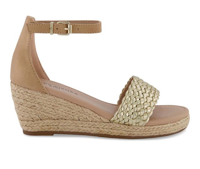 Girls' Marc Fisher Children's Little Kid & Big Kid Marren Web Wedge Sandals in Tan color