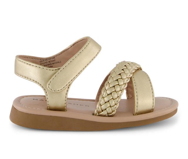 Girls' Marc Fisher Children's Toddler Apple Braid Strap Sandals in Gold color