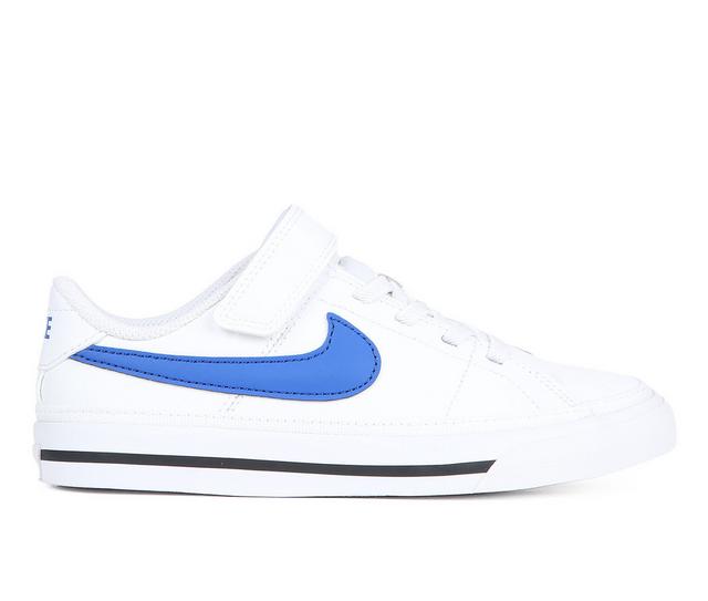 Boys' Nike Little Kid Court Legacy Sneakers in Wht/Royal color