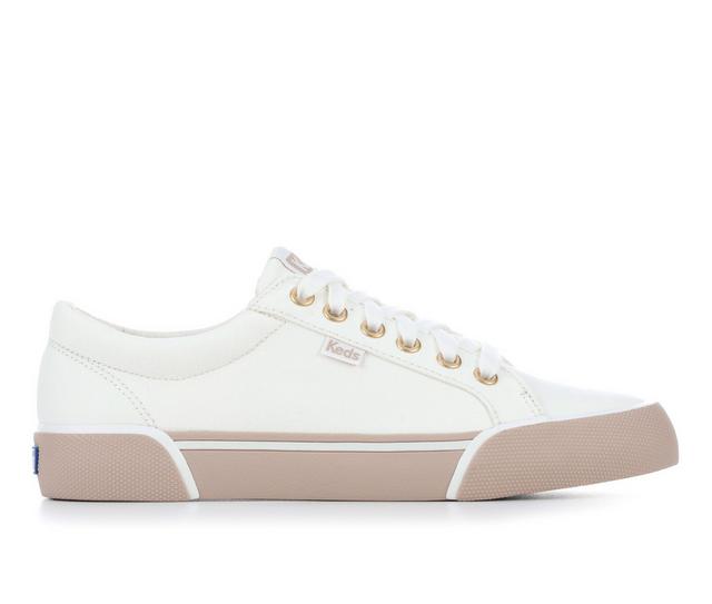 Women's Keds Jump Kick Canvas Sneakers in White/Taupe color