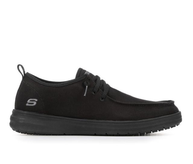 Men's Skechers Work 200197 Melo Slip Resistant Safety Shoes in Black color
