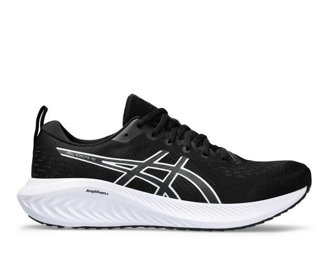 Men's ASICS Gel Excite 10 Running Shoes in BLACK/WHITE color