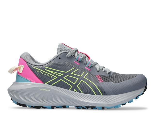 Women's ASICS Gel Excite Trail 2 Running Shoes in Metro/Lime color