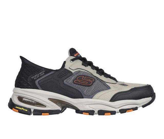 Men's Skechers 237445 Vigor 3.0 Slip In Trail Running Shoes in Taupe/Black color
