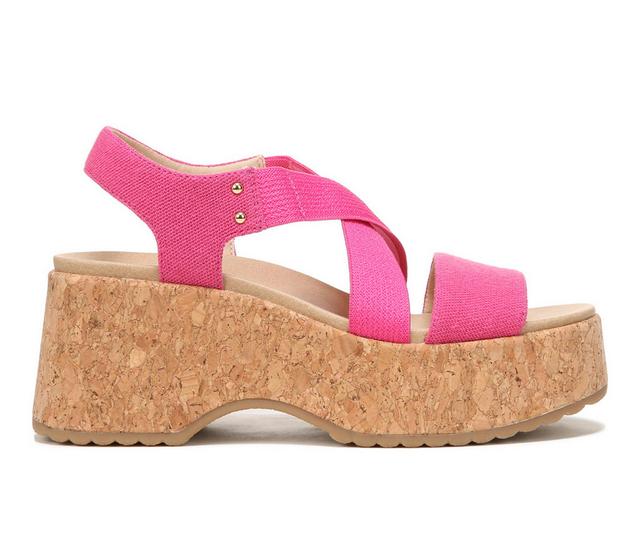 Women's Dr. Scholls Dottie Cork Wedge Sandals in Pink color