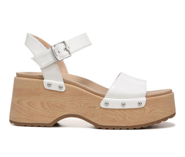 Women's Dr. Scholls Dublin Platform Wedge Sandals in White color