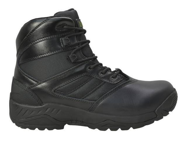 Men's AdTec Men's 6" Side Zip Waterproof Tactical Work Boots in Black color