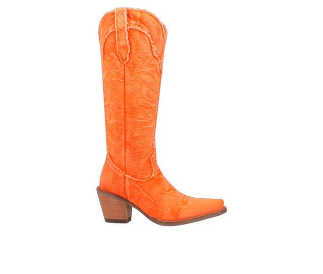 Women's Dingo Boot Texas Tornado Western Boots in Orange color