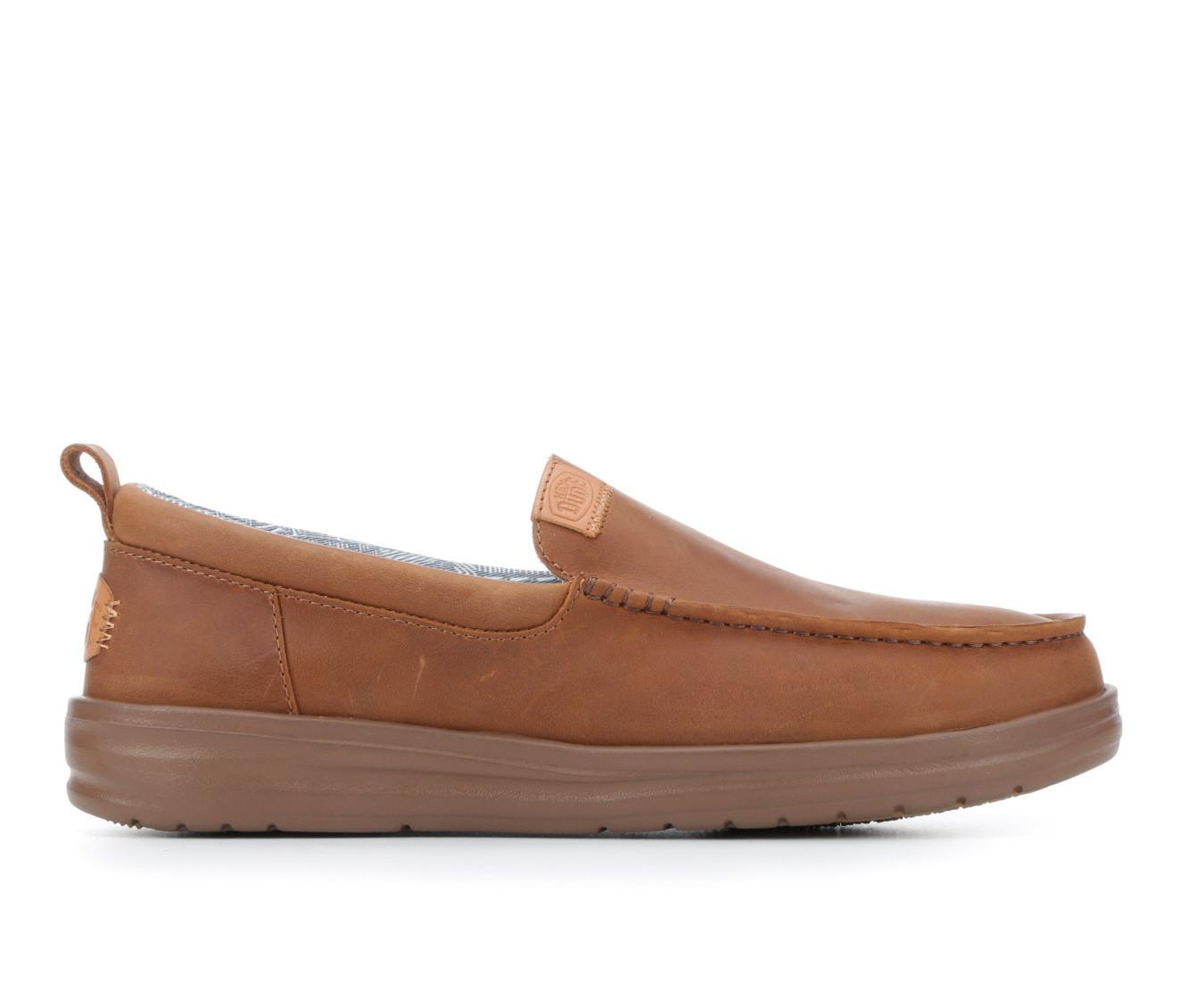 Men's HEYDUDE Wally Grip Leather Slip-On Casual Shoes