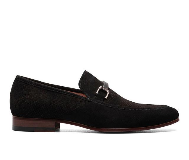 Men's Stacy Adams Wydell Dress Loafers in Black Suede color
