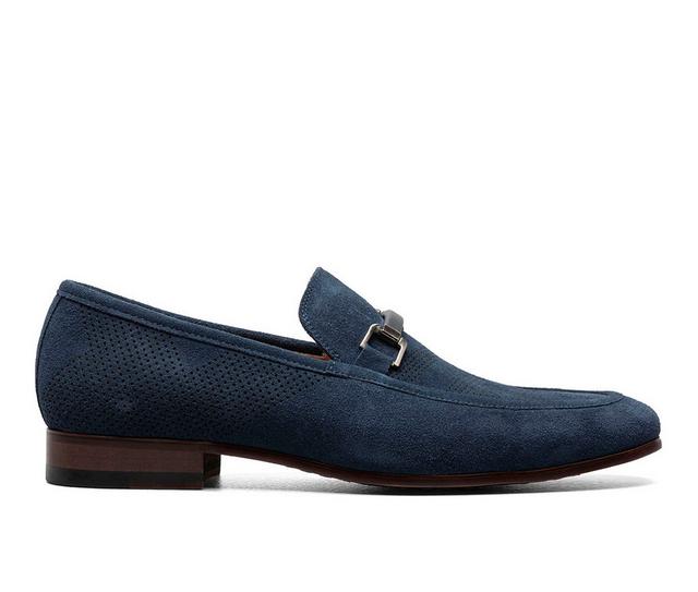 Men's Stacy Adams Wydell Dress Loafers in Navy Suede color