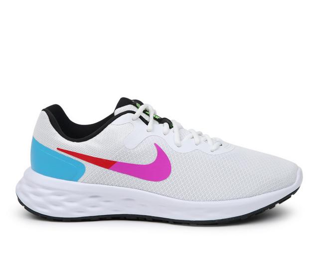 Nike Revolution 6 NN SE Running Shoes in WHT/FUCHIA color