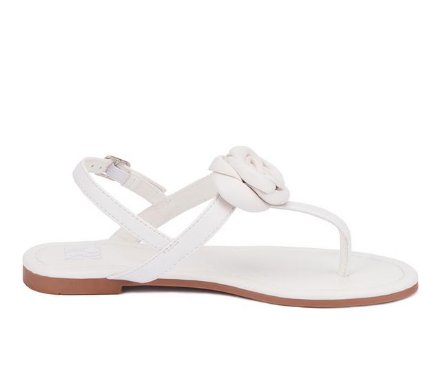 Women's New York and Company Rosette Sandals in White color