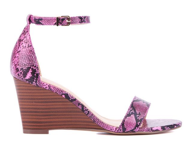 Women's New York and Company Sharona Wedge Sandals in Pink color