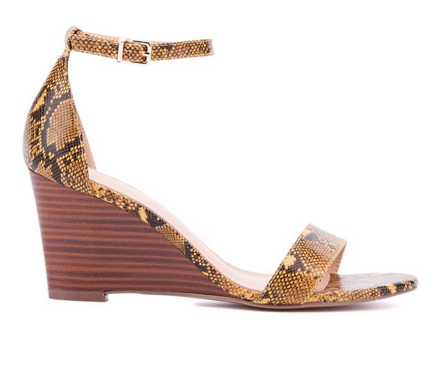 Women's New York and Company Sharona Wedge Sandals in Yellow color