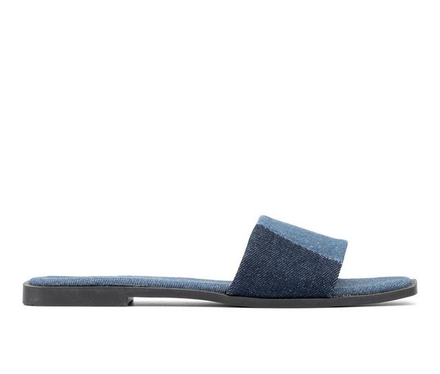 Women's New York and Company Janice Sandals in Blue color