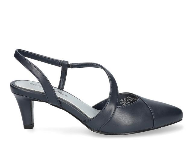 Women's Easy Street Emerald Pumps in Navy color