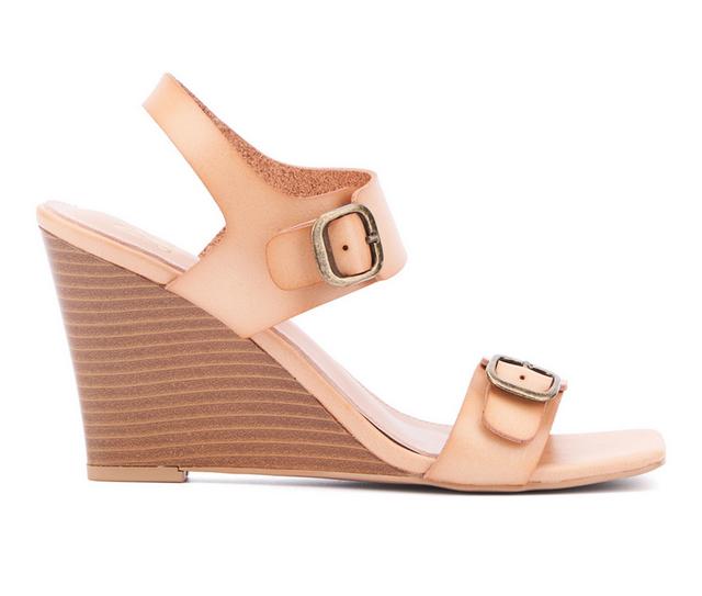 Women's New York and Company Velma Wedge Sandals in Nude color