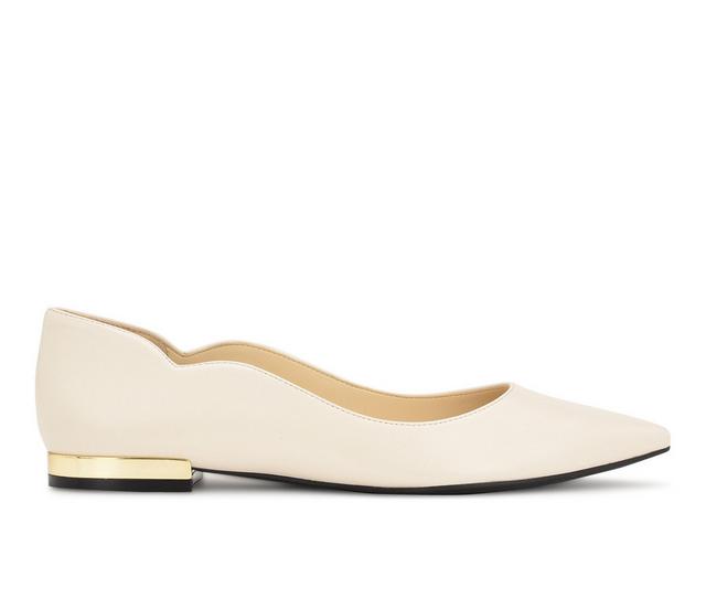 Women's Nine West Lovlady Flats in Cream Leather color