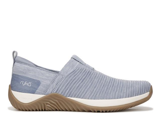 Women's Ryka Echo Knit Slip Ons in Blue/White color