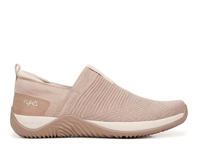 Women's Ryka Echo Knit Slip Ons in Warm Taupe color