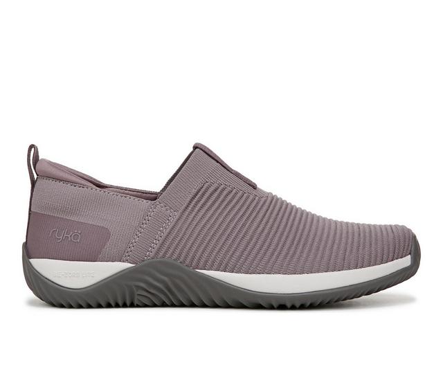 Women's Ryka Echo Knit Slip Ons in Quiet Purple color