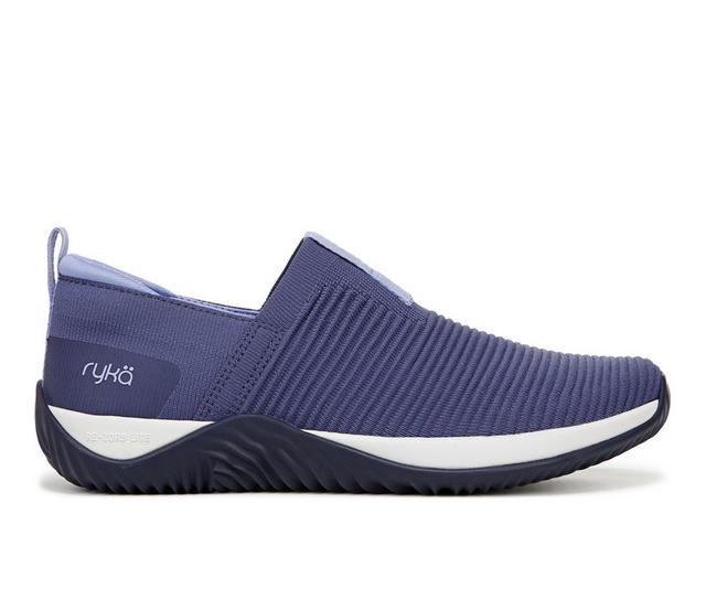 Women's Ryka Echo Knit Slip Ons in Dusk Blue color