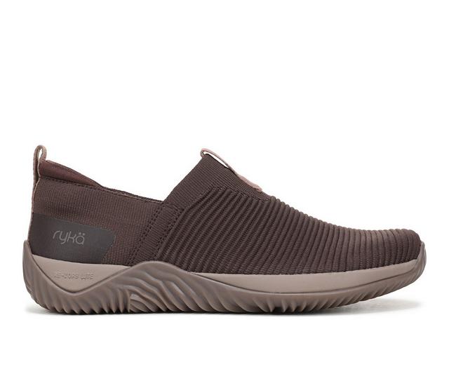 Women's Ryka Echo Knit Slip Ons in Java Brown color
