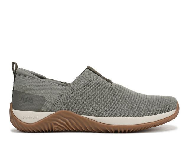 Women's Ryka Echo Knit Slip Ons in Vet Green color