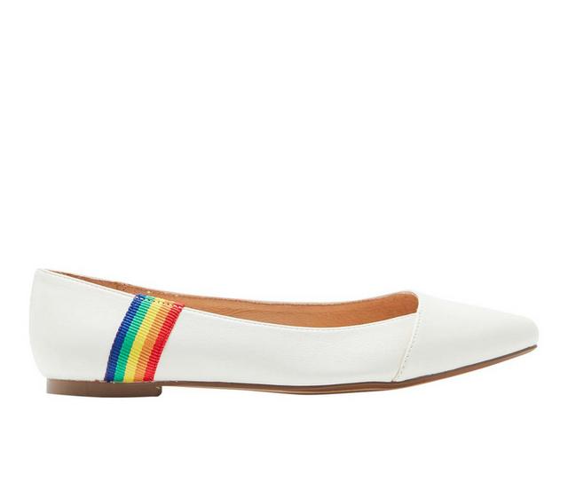 Women's Chelsea Crew Pammy Flats in White/Rainbow color