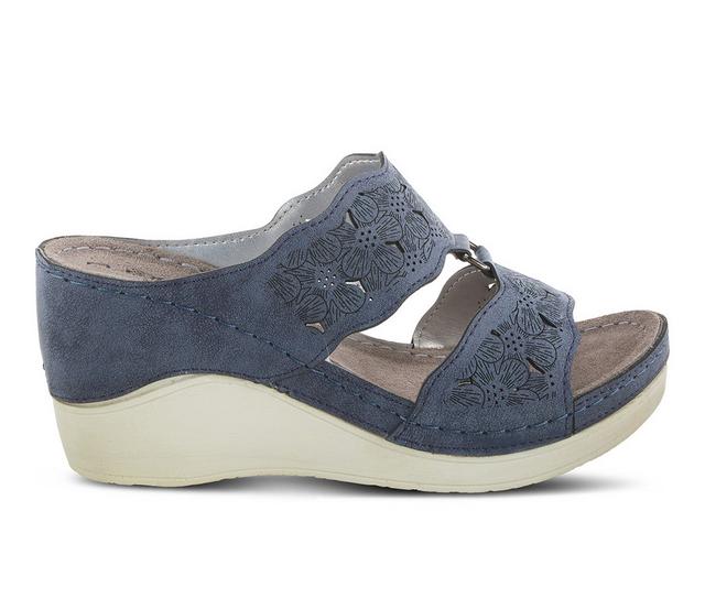 Women's Flexus Dreiser Platform Wedge Sandals in Navy color