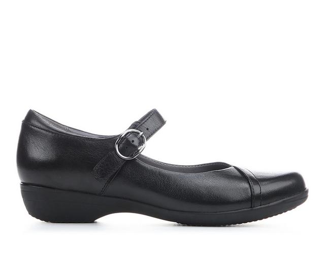 Women's Dansko Fawna Casual Shoes in Black Leather color