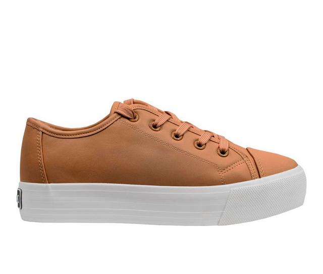 Women's Mudd Beyley Lace Up Fashion Sneakers in Tan color