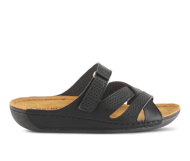 Women's Flexus Karl Footbed Sandals in Black color