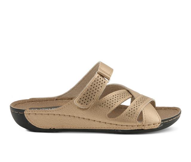 Women's Flexus Karl Footbed Sandals in Gold color
