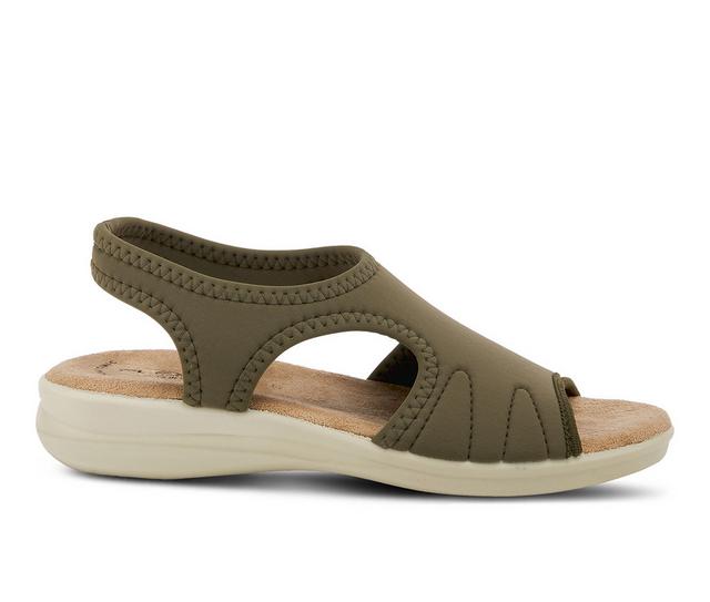 Women's Flexus Nyaman Sandals in Olive Green color