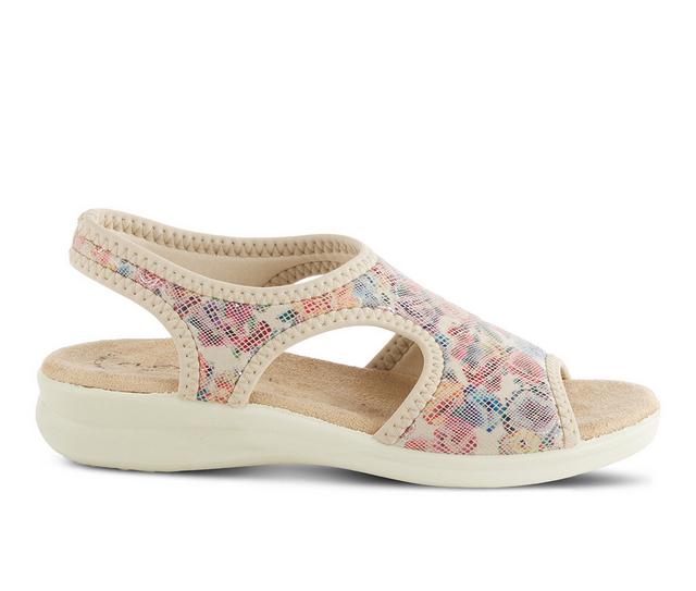 Women's Flexus Nyaman-Floral Sandals in Beige Multi color