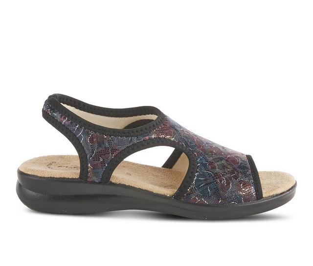 Women's Flexus Nyaman-Floral Sandals in Black Multi color