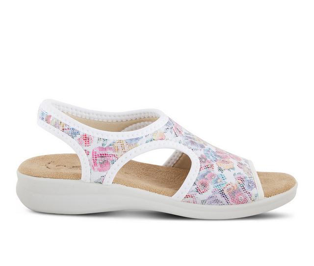 Women's Flexus Nyaman-Floral Sandals in White Multi color