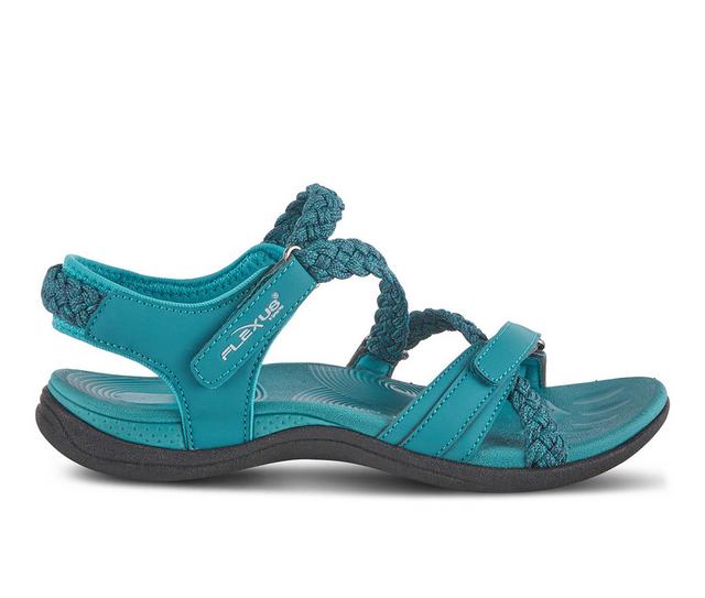 Women's Flexus Powerboat Outdoor Sandals in Teal color