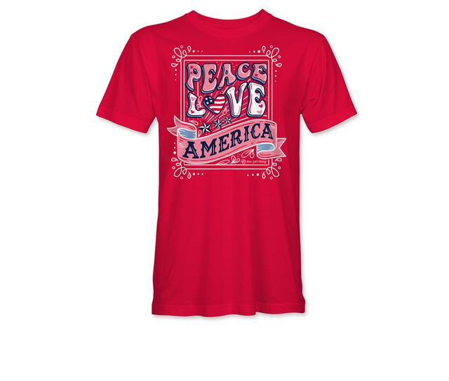 It's a Girl Thing Youth Peace Love America Red Shirt in Red color