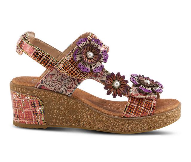 Women's L'Artiste Radd-Geo Wedge Sandals in Purple Multi color